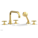 Phylrich - Deck Tub Set Works W/ Hs, Cross Handle - Satin Gold