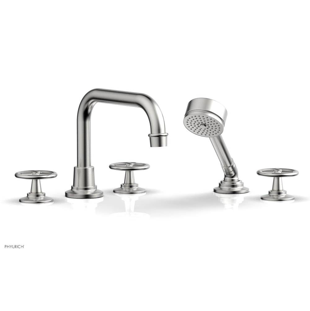 Phylrich - Deck Tub Set Works W/ Hs, Cross Handle - Burnished Gold
