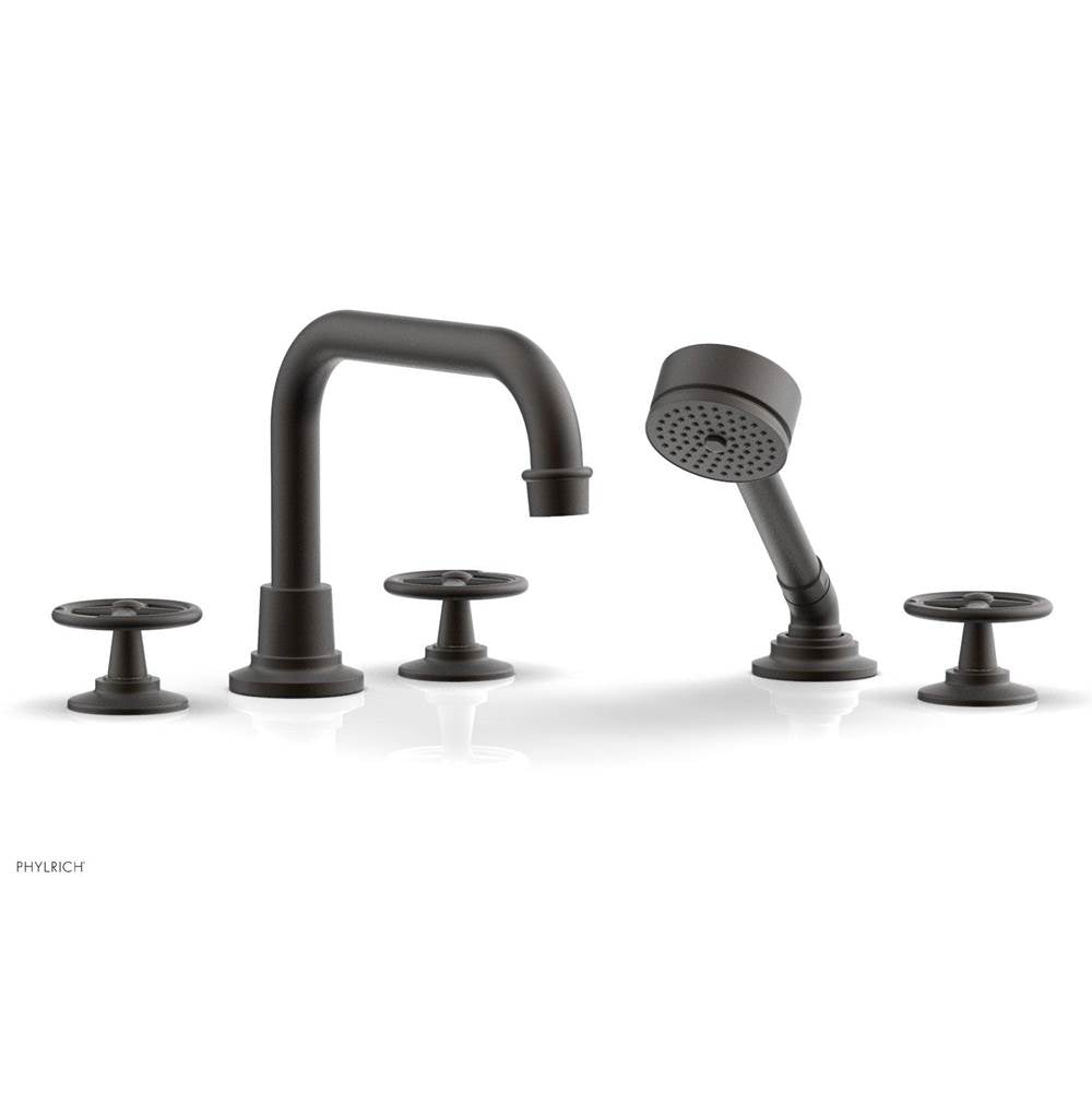 Phylrich - Deck Tub Set Works W/ Hs, Cross Handle - Antique Bronze