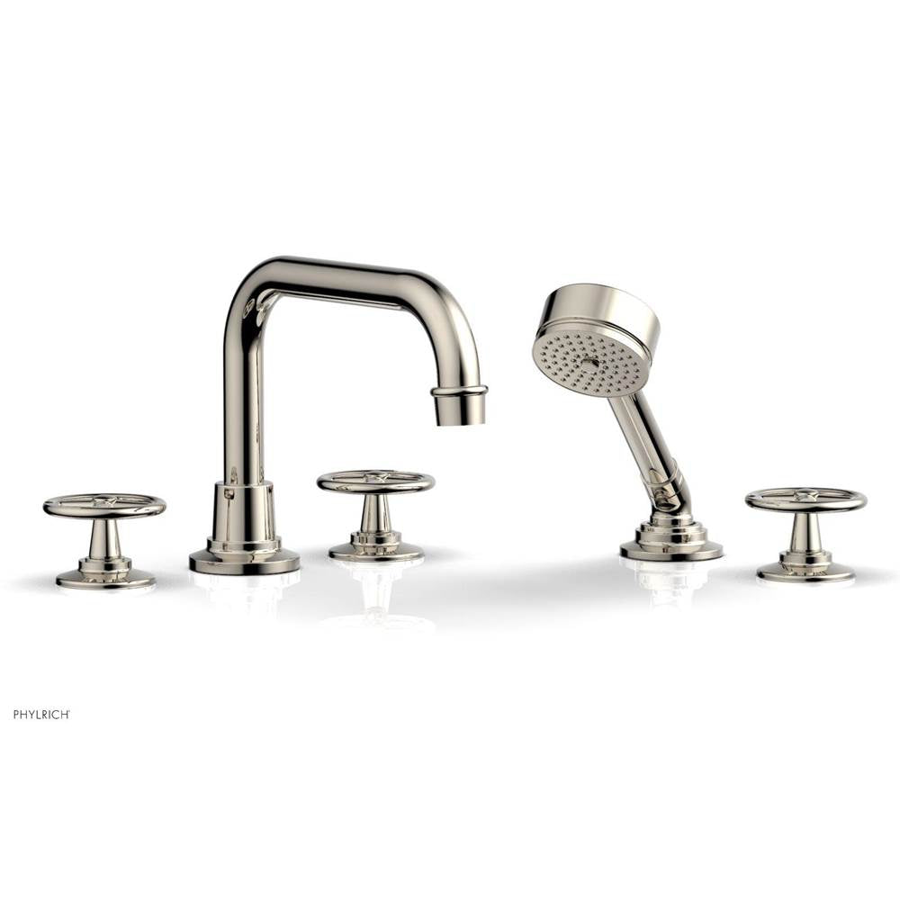 Phylrich - Deck Tub Set Works W/ Hs, Cross Handle - Satin Brass