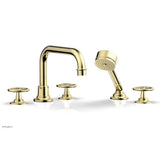 Phylrich - Deck Tub Set Works W/ Hs, Cross Handle - Satin Nickel