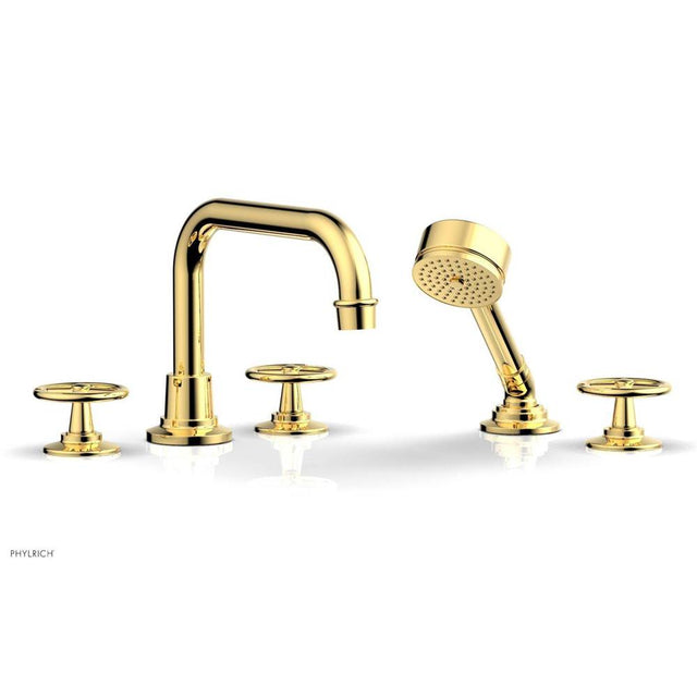 Phylrich - Deck Tub Set Works W/ Hs, Cross Handle - French Brass