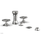 Phylrich - Four Hole Bidet Set Works, Cross Handle - Satin chrome