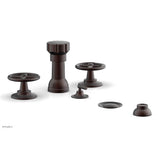 Phylrich - Four Hole Bidet Set Works, Cross Handle - Weathered Copper