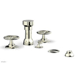 Phylrich - Four Hole Bidet Set Works, Cross Handle - Satin Nickel