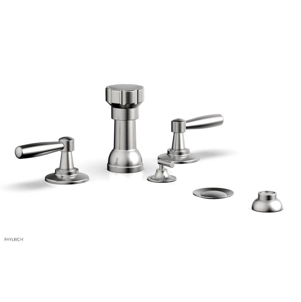 Phylrich - Four Hole Bidet Set Works, Lever Handle - Satin chrome