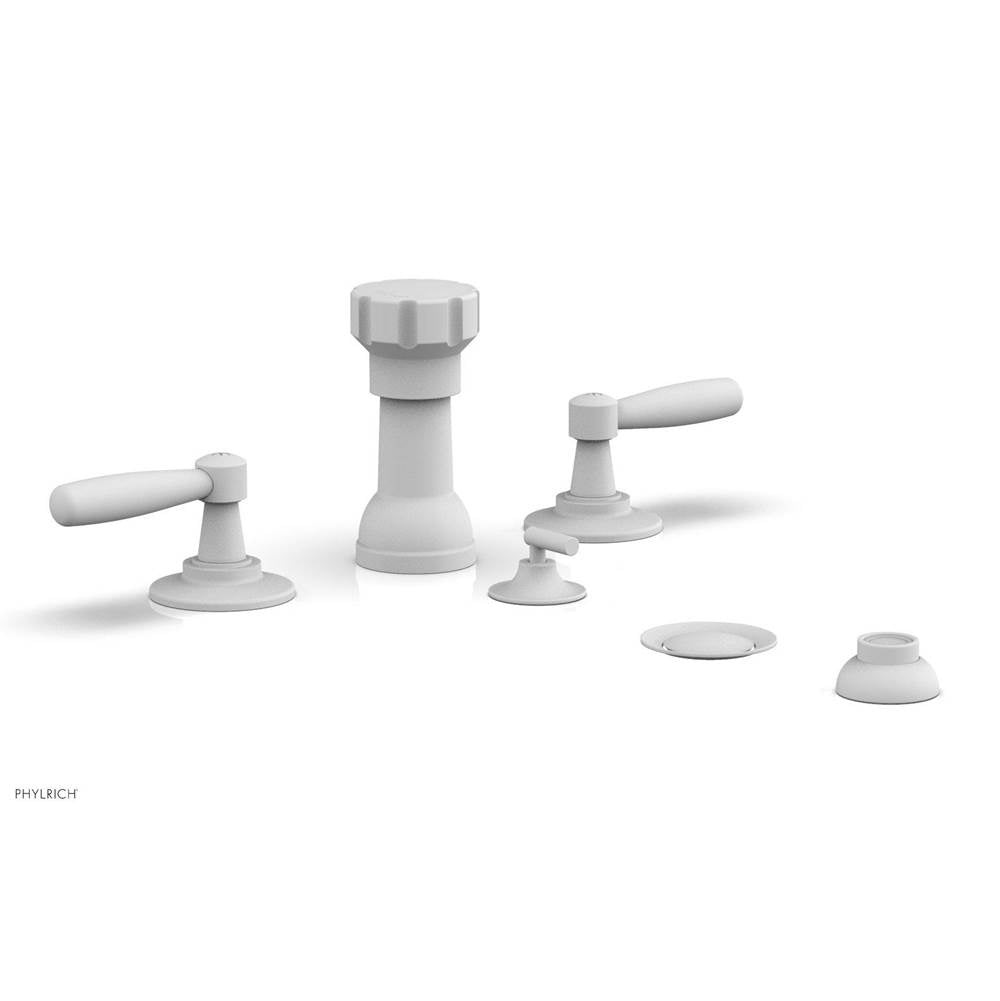 Phylrich - Four Hole Bidet Set Works, Lever Handle - Satin White