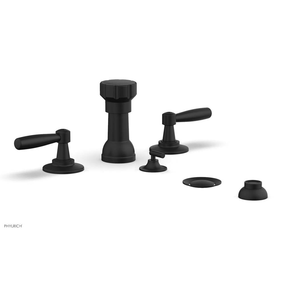Phylrich - Four Hole Bidet Set Works, Lever Handle - Matte Black