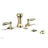 Phylrich - Four Hole Bidet Set Works, Lever Handle - Polished Brass