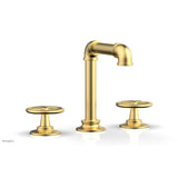 Phylrich - WORKS 2 Widespread Faucet, Square Spt, Hight Spout, Cross Handles - Burnished Gold