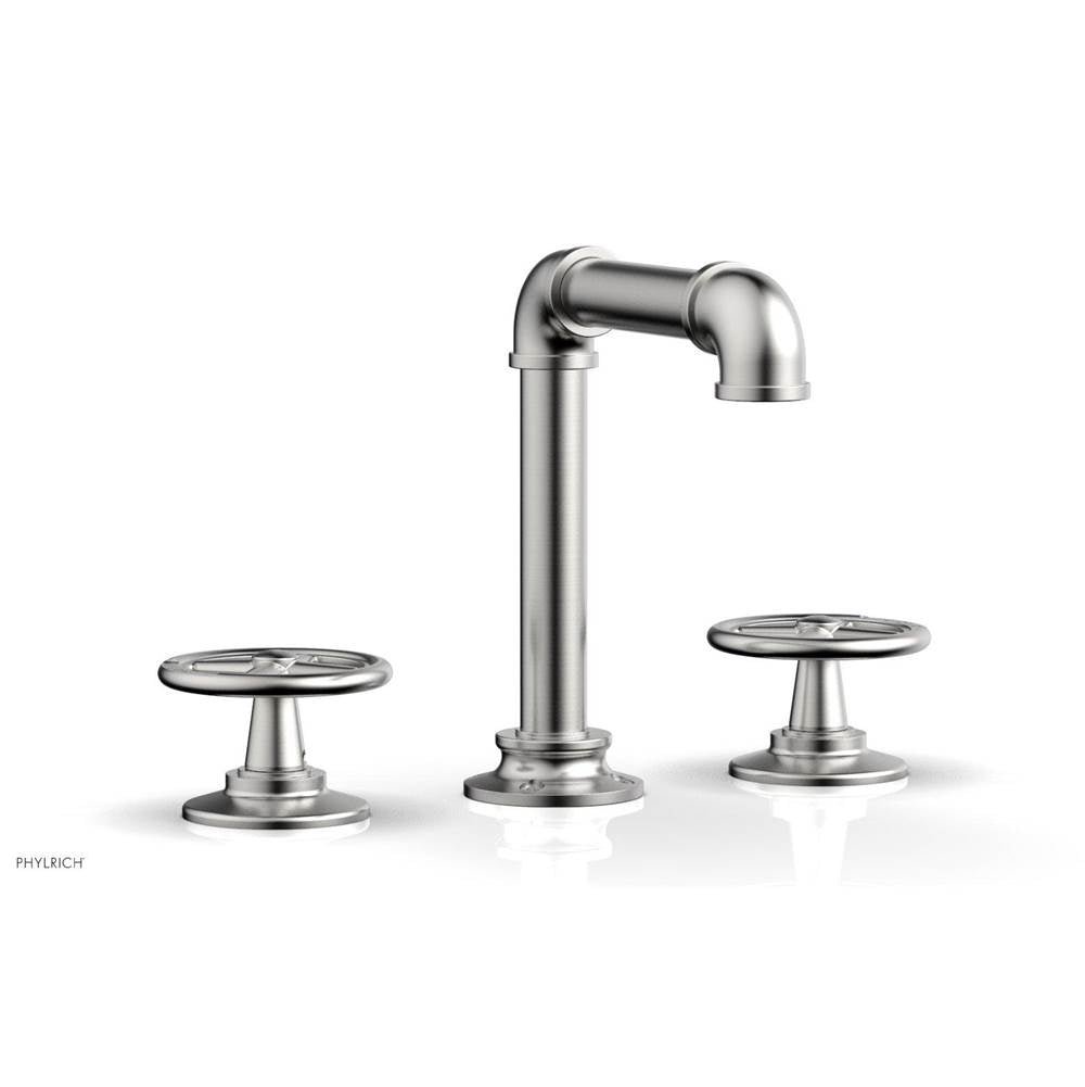 Phylrich - WORKS 2 Widespread Faucet, Square Spt, Hight Spout, Cross Handles - Satin chrome
