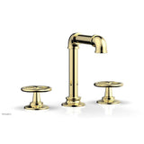 Phylrich - WORKS 2 Widespread Faucet, Square Spt, Hight Spout, Cross Handles - Polished Brass