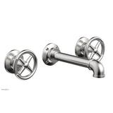 Phylrich - Wall Lav Faucet Works Industrial, Cross Handles - Satin chrome