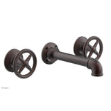 Phylrich - Wall Lav Faucet Works Industrial, Cross Handles - Weathered Copper