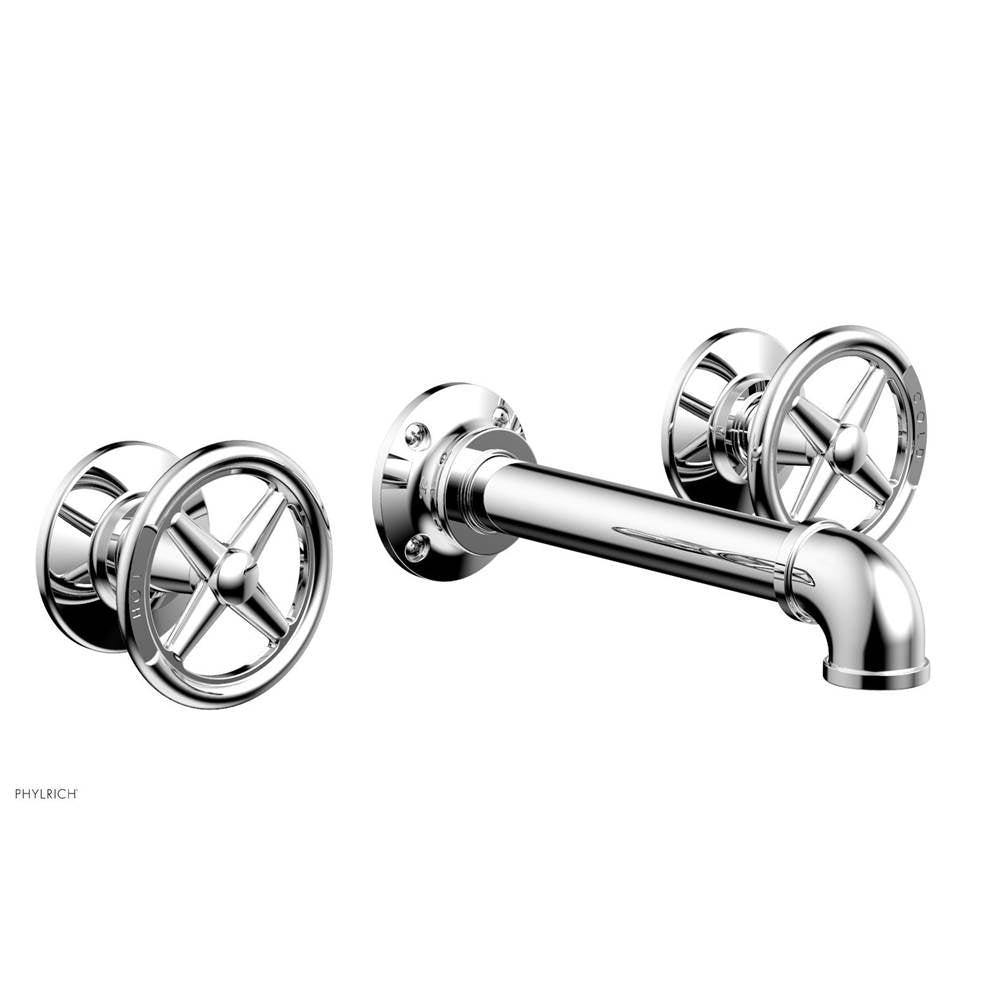 Phylrich - Wall Lav Faucet Works Industrial, Cross Handles - Polished Chrome