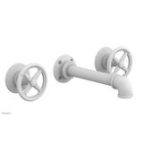 Phylrich - Wall Lav Faucet Works Industrial, Cross Handles - Satin White