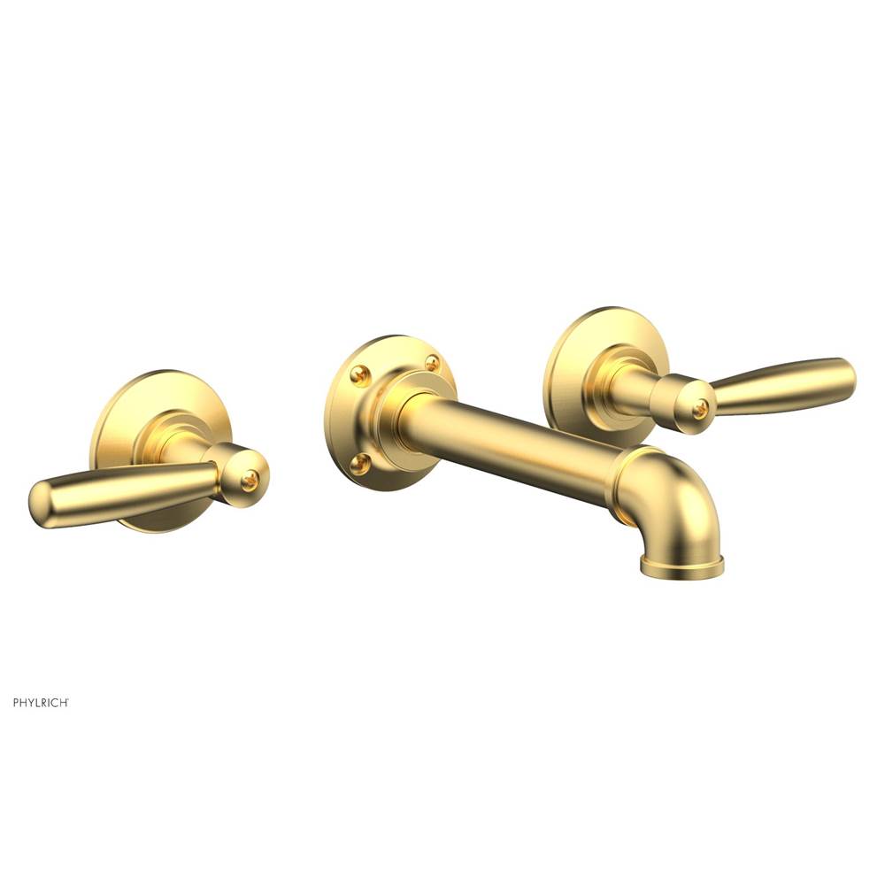 Phylrich - Wall Lav Faucet Works Industrial, Lever Handles - Burnished Gold