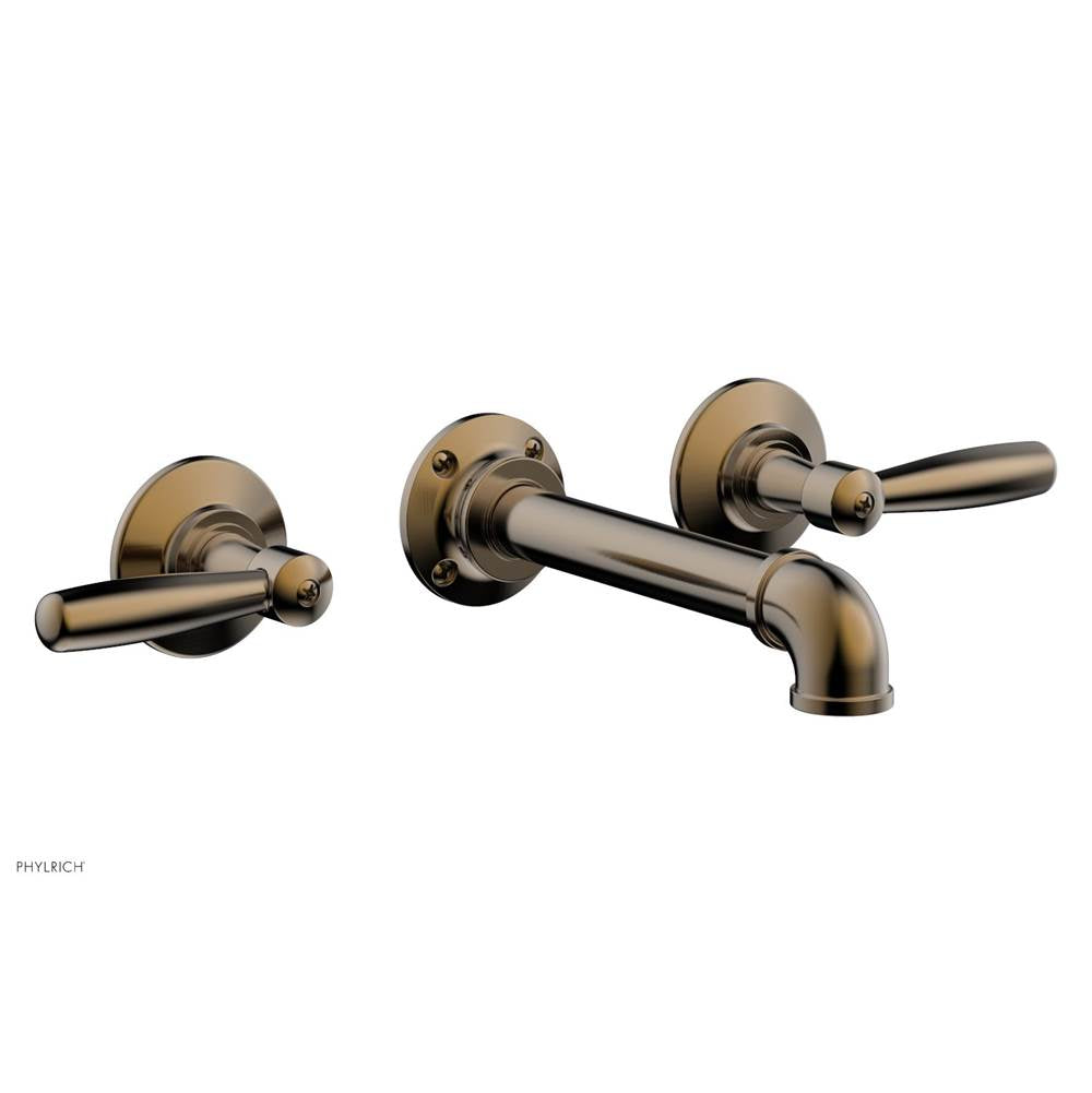 Phylrich - Wall Lav Faucet Works Industrial, Lever Handles - Antique Brass