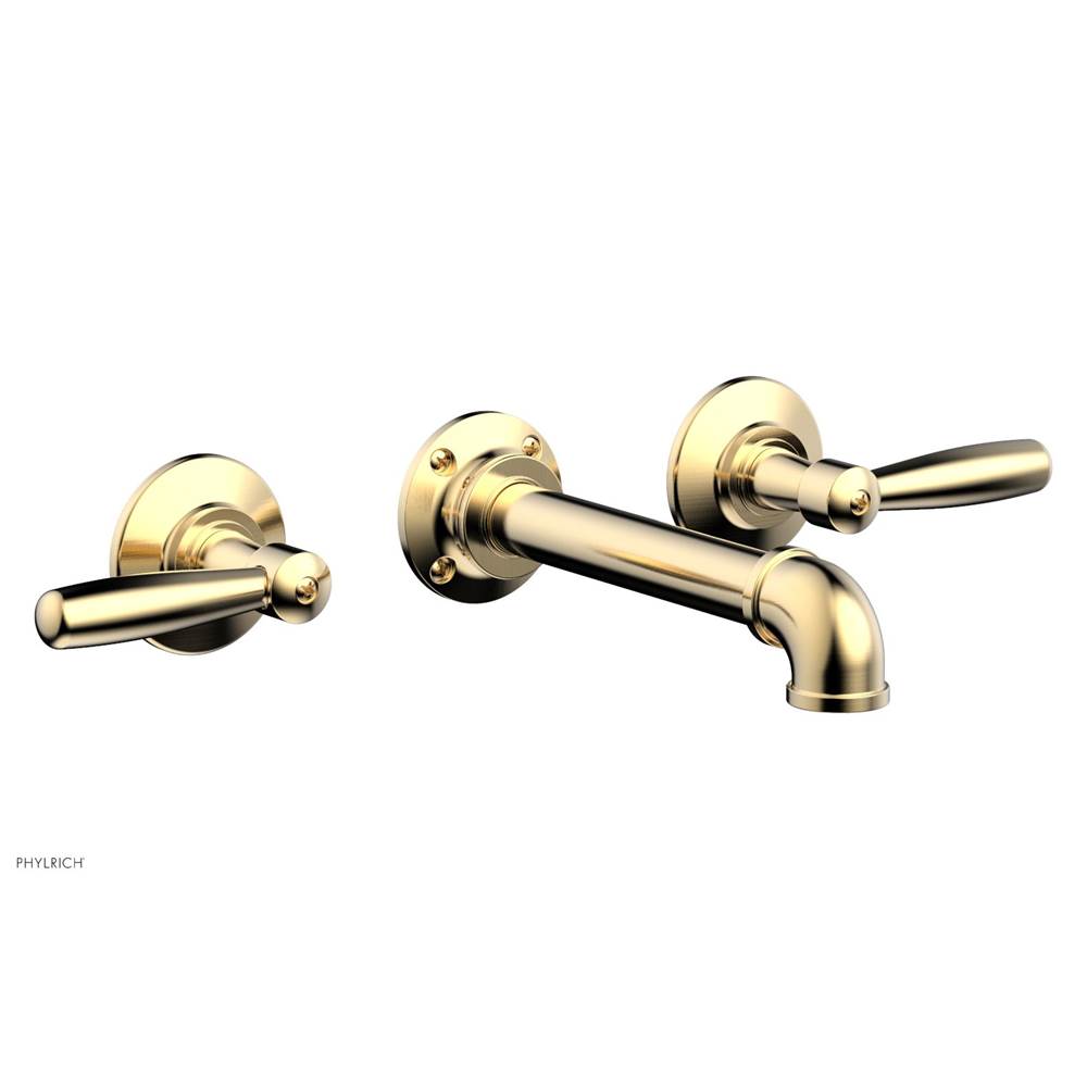 Phylrich - Wall Lav Faucet Works Industrial, Lever Handles - Satin Brass