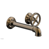 Phylrich - Wall Lav Single Works Industrial, Cross  Handle - Antique Brass