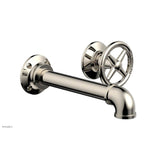 Phylrich - Wall Lav Single Works Industrial, Cross  Handle - Polished Nickel