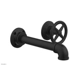 Phylrich - Wall Lav Single Works Industrial, Cross  Handle - Matte Black