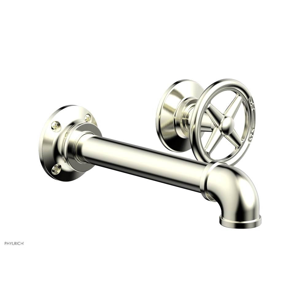 Phylrich - Wall Lav Single Works Industrial, Cross  Handle - Satin Nickel