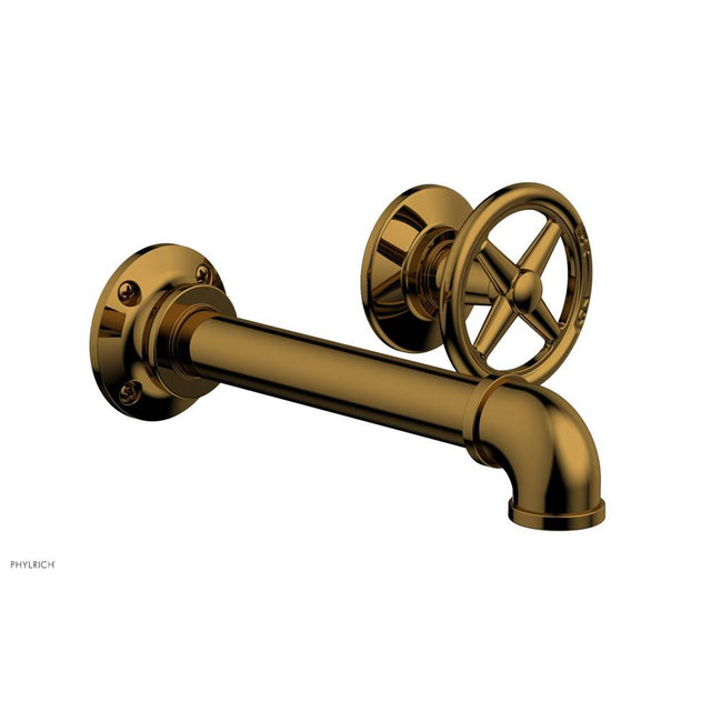 Phylrich - Wall Lav Single Works Industrial, Cross  Handle - French Brass
