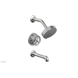 Phylrich - Pressure Balance Tub & Shower Kit, Cross Handle - Satin chrome