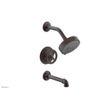 Phylrich - Pressure Balance Tub & Shower Kit, Cross Handle - Weathered Copper