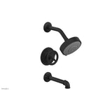 Phylrich - Pressure Balance Tub & Shower Kit, Cross Handle - Matte Black