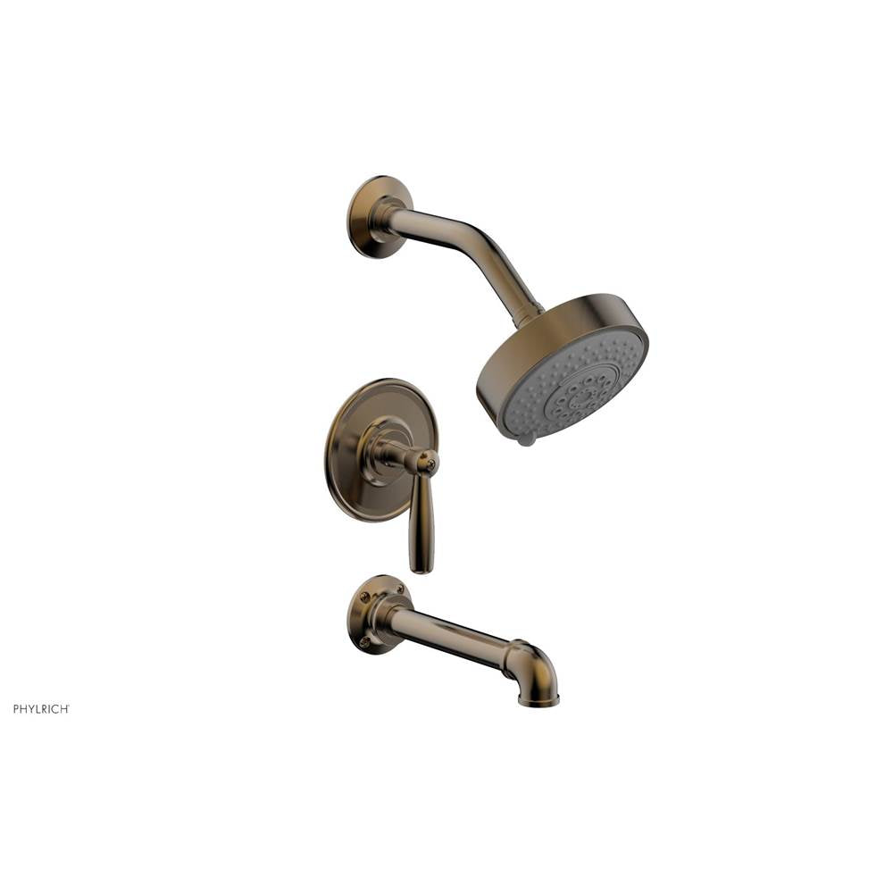 Phylrich - Pressure Balance Tub & Shower Kit, Lever Handle - Antique Brass