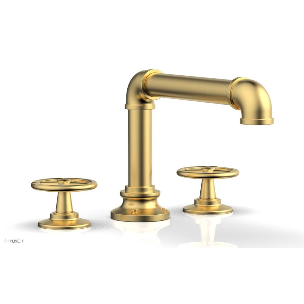 Phylrich - Deck Tub Set Works Industrial, Cross Handle - Burnished Gold