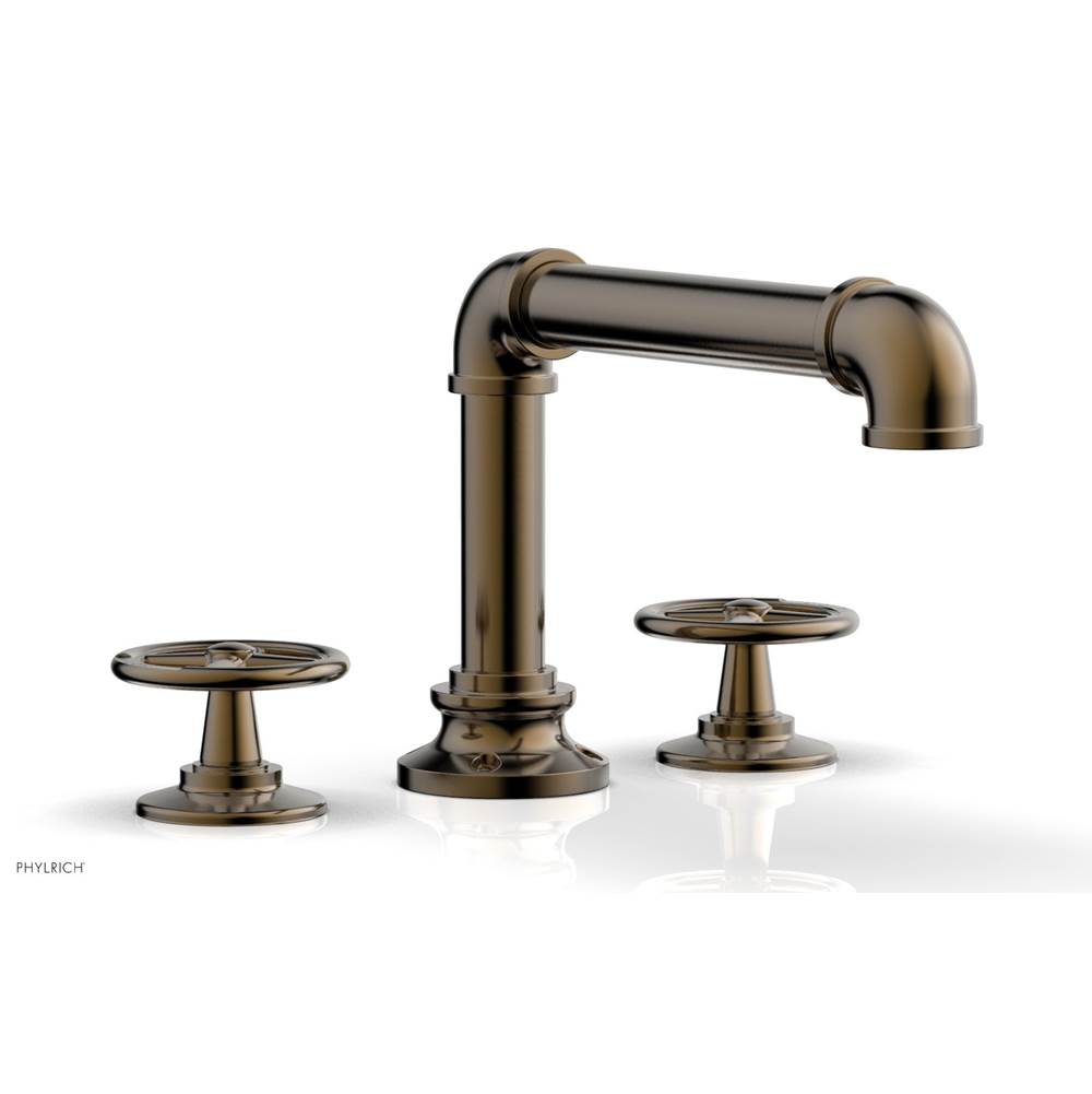 Phylrich - Deck Tub Set Works Industrial, Cross Handle - Antique Brass