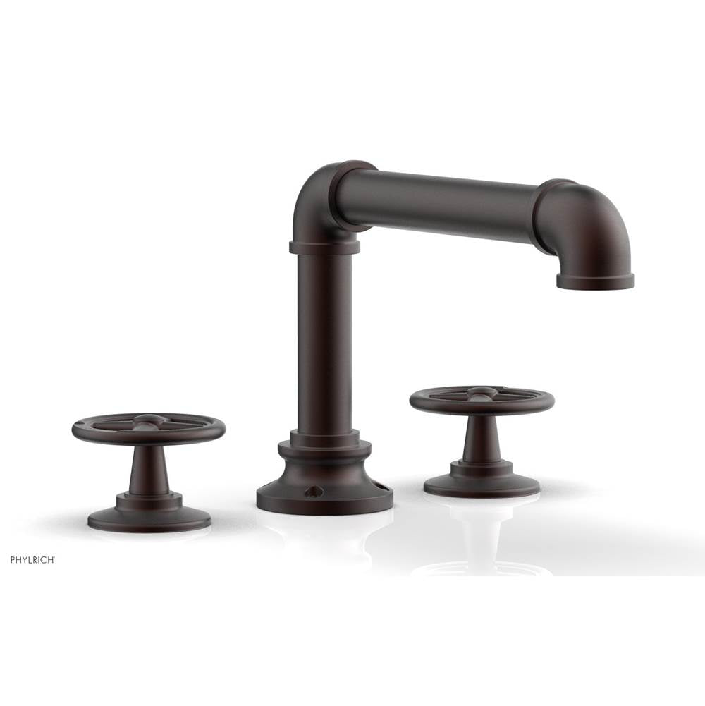 Phylrich - Deck Tub Set Works Industrial, Cross Handle - Weathered Copper