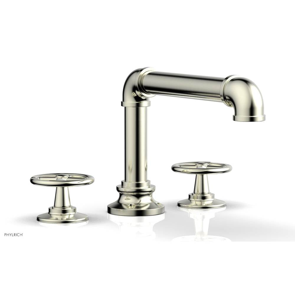 Phylrich - Deck Tub Set Works Industrial, Cross Handle - Satin Nickel