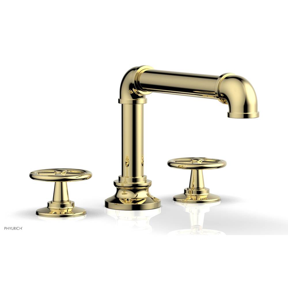 Phylrich - Deck Tub Set Works Industrial, Cross Handle - Polished Brass