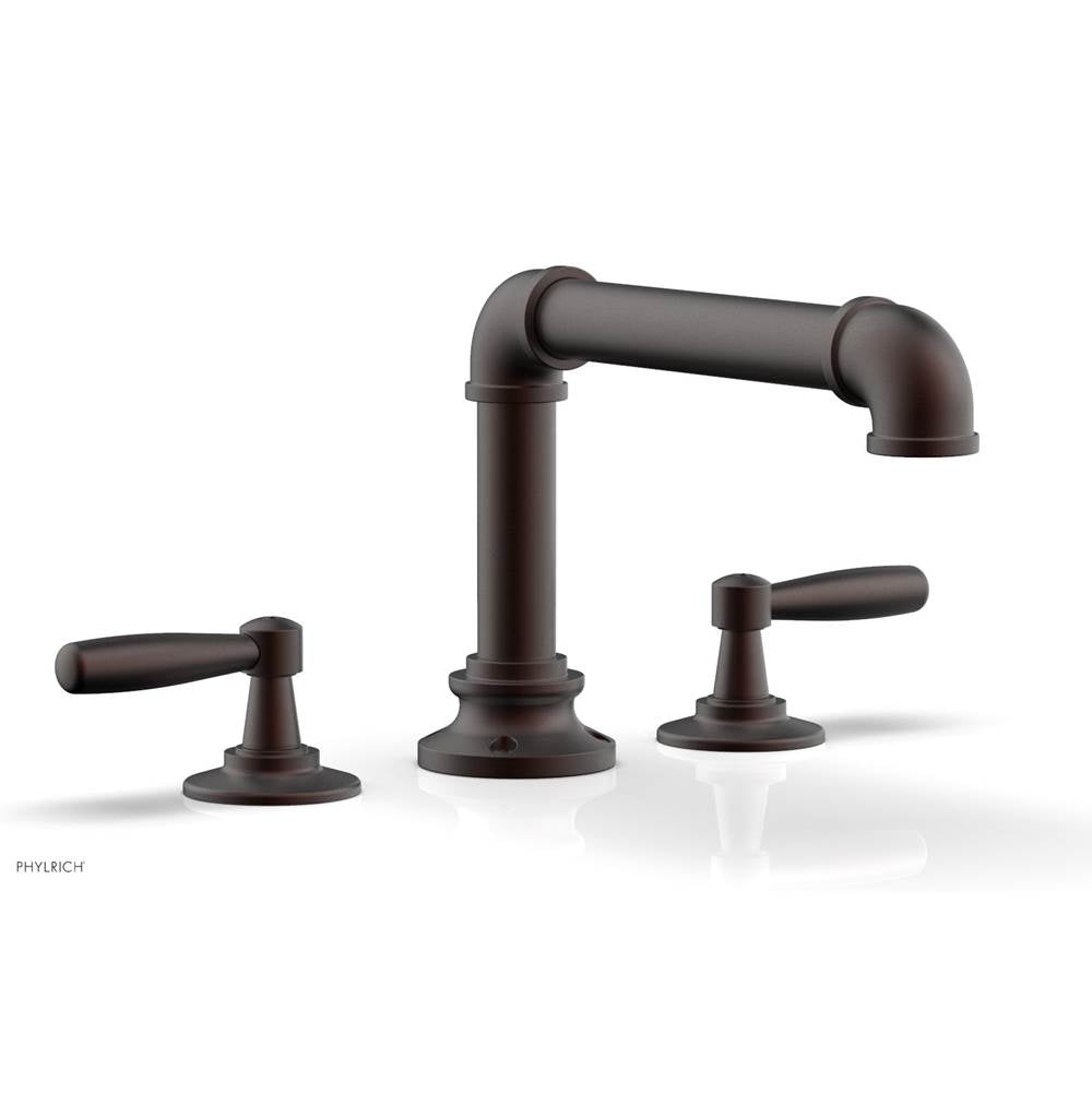 Phylrich - Deck Tub Set Works Industrial, Lever Handle - Weathered Copper