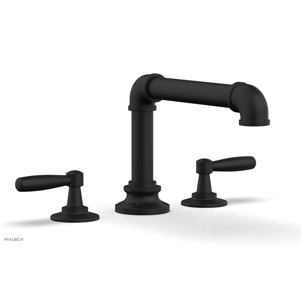 Phylrich - Deck Tub Set Works Industrial, Lever Handle - Matte Black