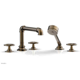 Phylrich - Deck Tub Set Works Industrial W/ Hs, Cross Handle - Antique Brass