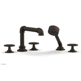 Phylrich - Deck Tub Set Works Industrial W/ Hs, Cross Handle - Antique Bronze
