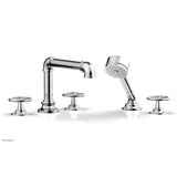 Phylrich - Deck Tub Set Works Industrial W/ Hs, Cross Handle - Polished Chrome