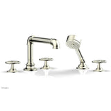 Phylrich - Deck Tub Set Works Industrial W/ Hs, Cross Handle - Satin Nickel