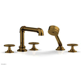 Phylrich - Deck Tub Set Works Industrial W/ Hs, Cross Handle - French Brass