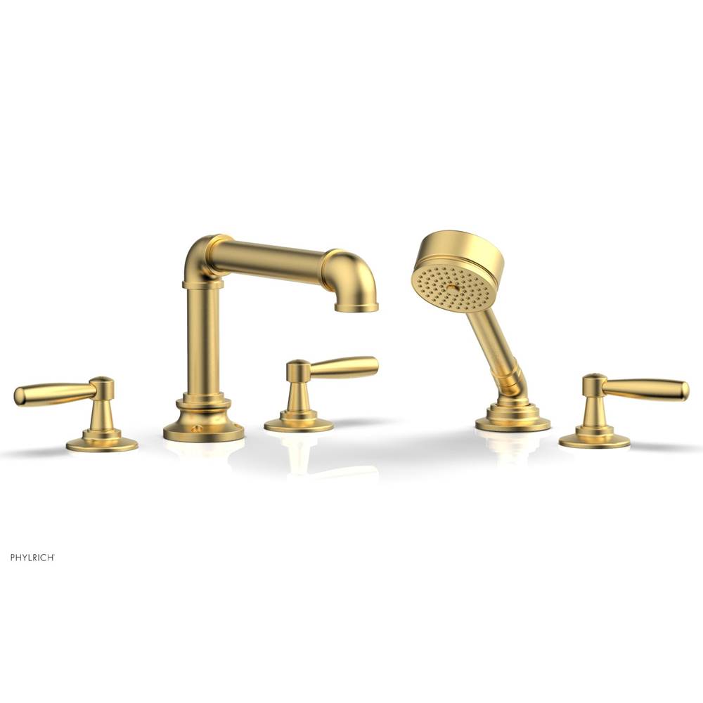 Phylrich - Deck Tub Set Works Industrial W/ Hs, Lever Handle - Burnished Gold