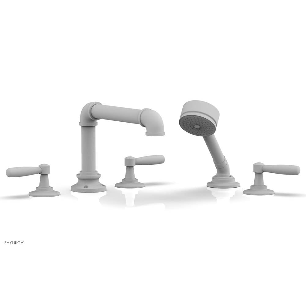 Phylrich - Deck Tub Set Works Industrial W/ Hs, Lever Handle - Satin White