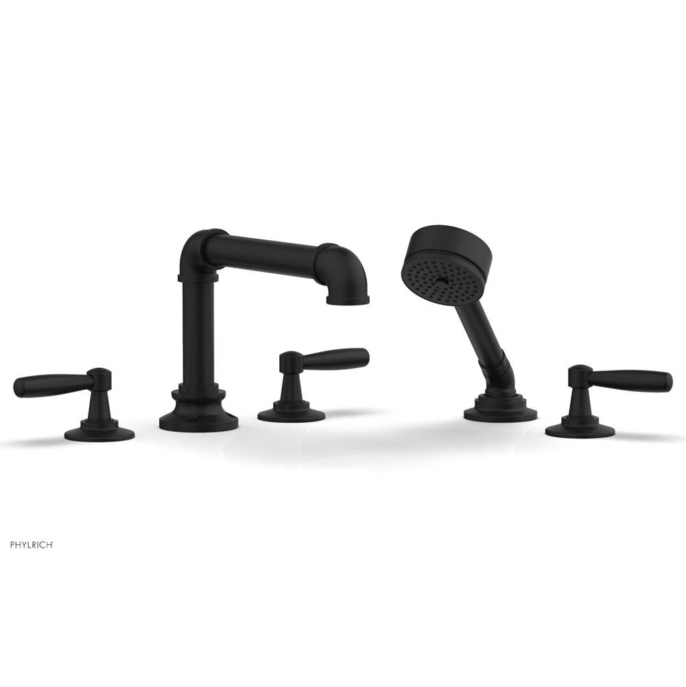 Phylrich - Deck Tub Set Works Industrial W/ Hs, Lever Handle - Matte Black
