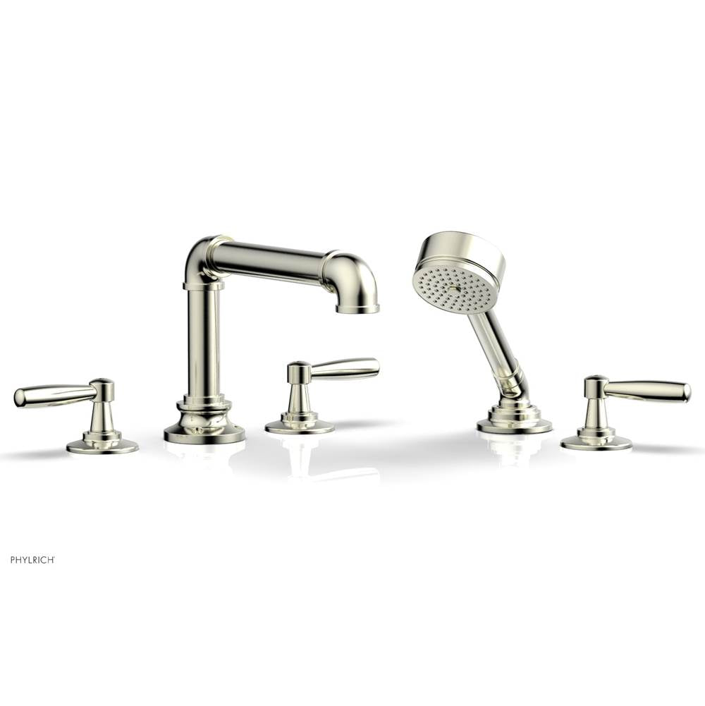 Phylrich - Deck Tub Set Works Industrial W/ Hs, Lever Handle - Satin Nickel