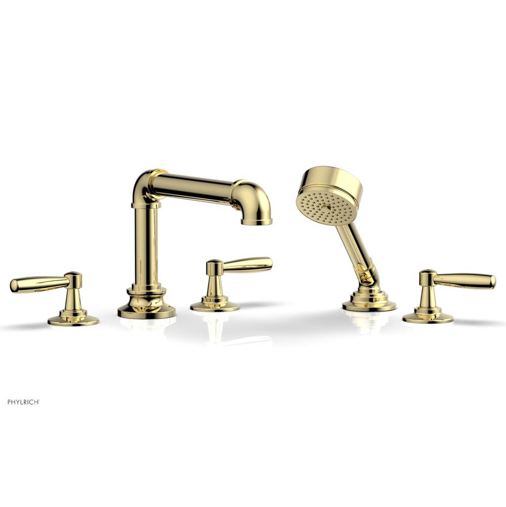 Phylrich - Deck Tub Set Works Industrial W/ Hs, Lever Handle - Polished Brass