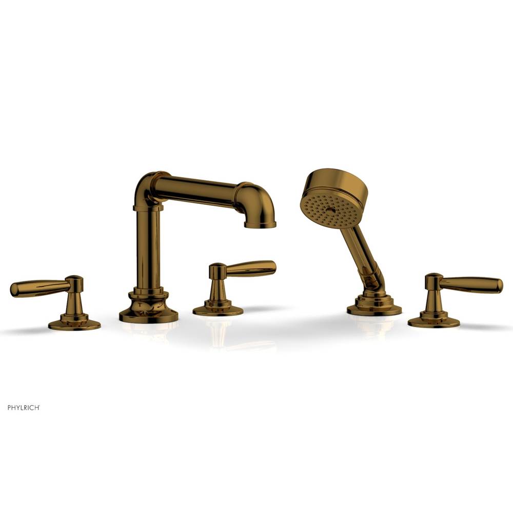 Phylrich - Deck Tub Set Works Industrial W/ Hs, Lever Handle - French Brass